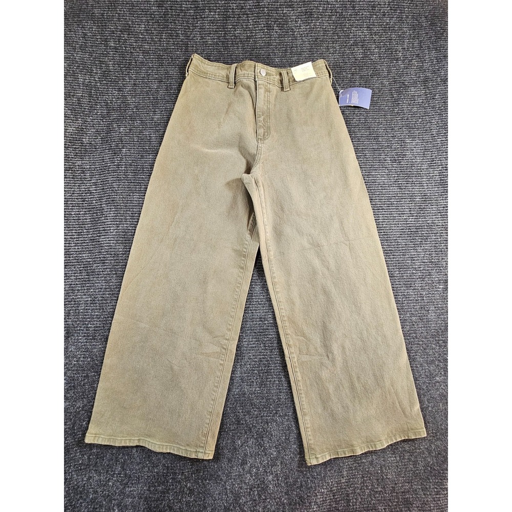 NEW Universal Thread High-Rise Sailor Wide Leg Jeans Womens 10 Green Stretch NWT